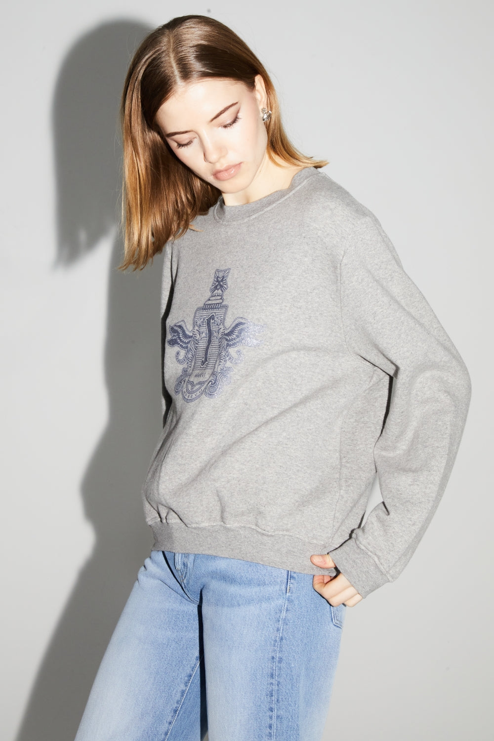 Bluza Eddie z Herbem Silver Wyprodukowana w Portugalii - Szary