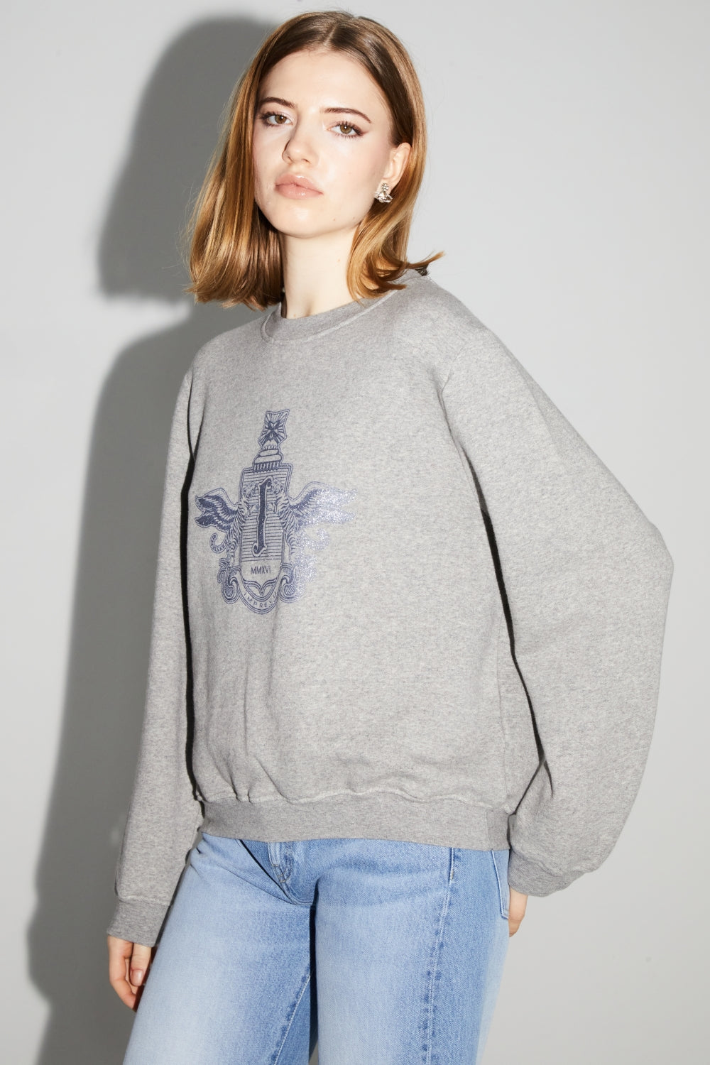 Bluza Eddie z Herbem Silver Wyprodukowana w Portugalii - Szary