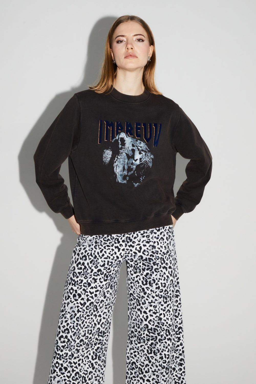 Eddie Black Tiger Sweatshirt Made In Portugal