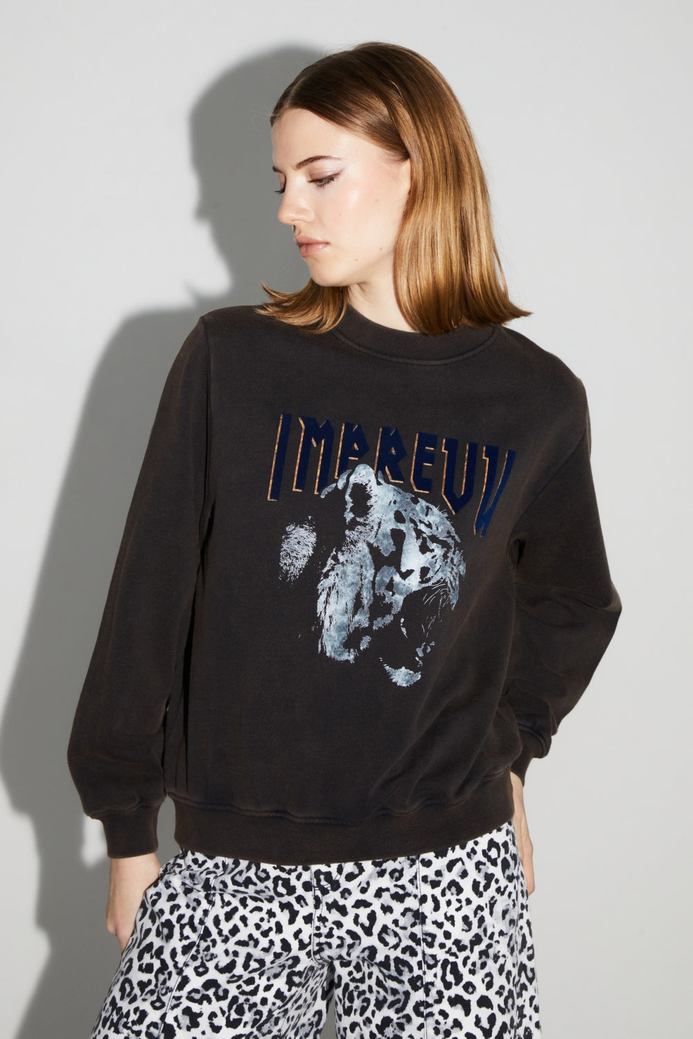 Eddie Black Tiger Sweatshirt Made In Portugal