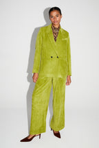 Blazer Ema Velours Vintage Vert Anisé Fabriqué En Italie
