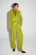 Blazer Ema Velours Vintage Vert Anisé Fabriqué En Italie