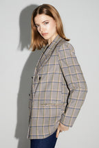 Blazer Ema Pied De Poule Lucky Star Blue Fabriqué En Italie