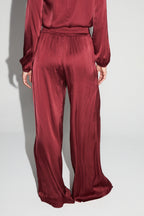 Pantalón Charlie Satin Viscosa Burdeos Made In Italy