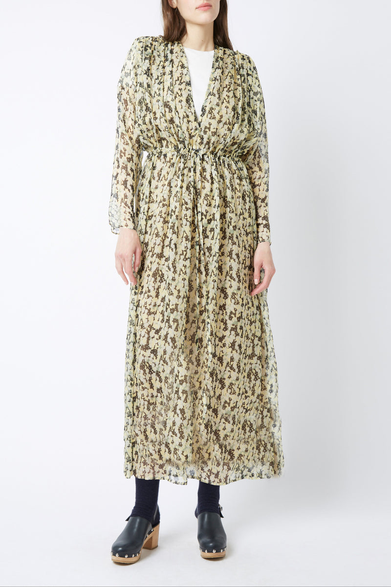 Robe Caroline Monaco - print LIGHT YELLOW