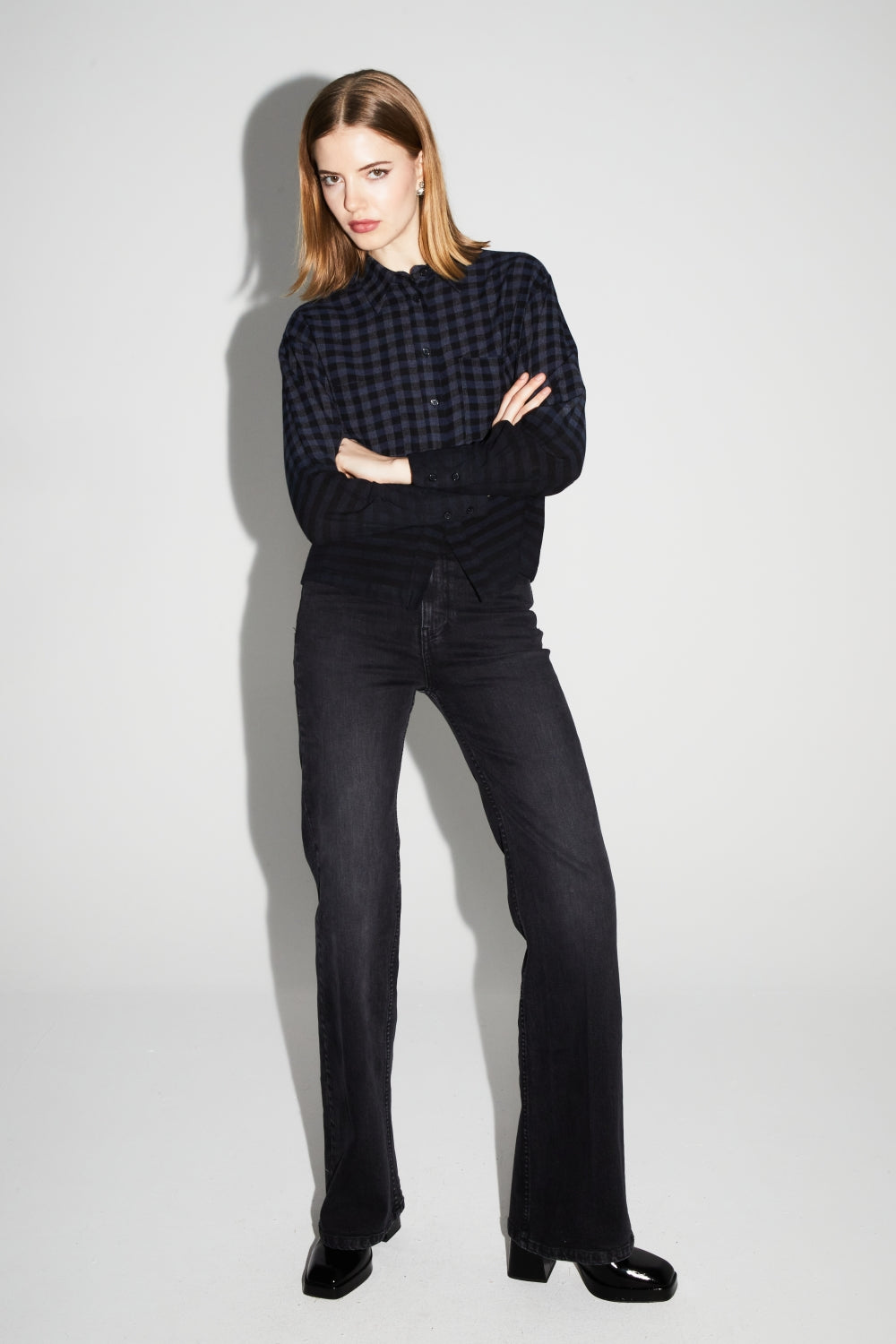 Tilda Gingham Tie And Dye Shirt Made In Italy