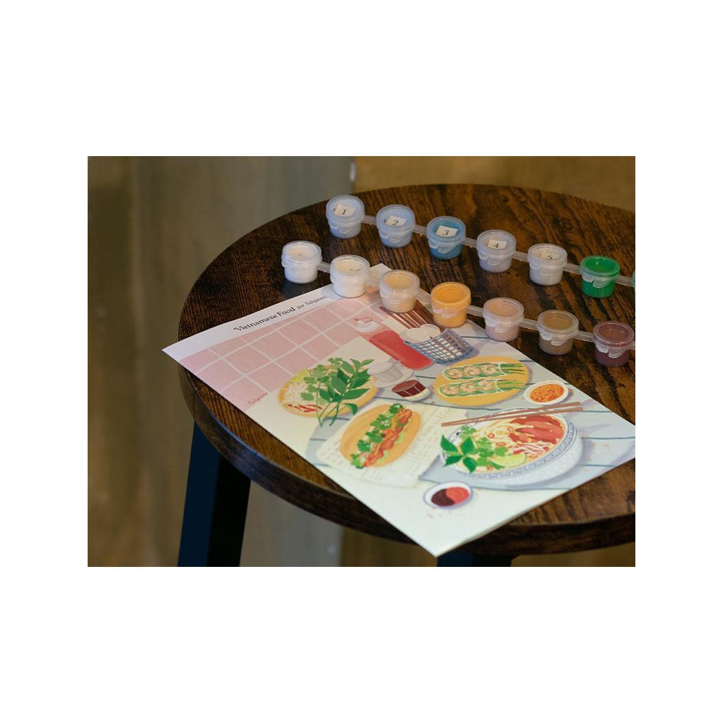 Coffret Peinture Au Numéro - Petit Pinceau - Vietnamese Food Par Jayne Wong
