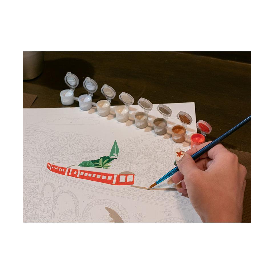 Coffret Peinture Au Numéro - Petit Pinceau - Sri-Lanka Train Par Maja Tomljanovic