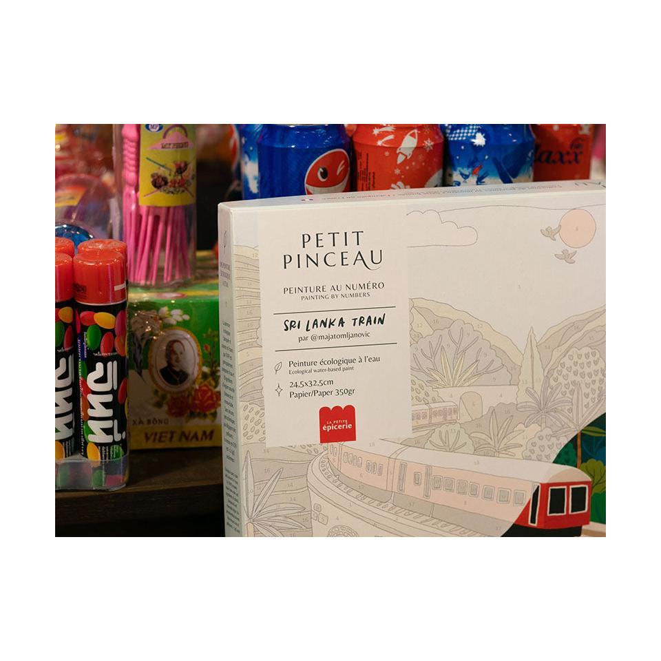 Coffret Peinture Au Numéro - Petit Pinceau - Sri-Lanka Train Par Maja Tomljanovic