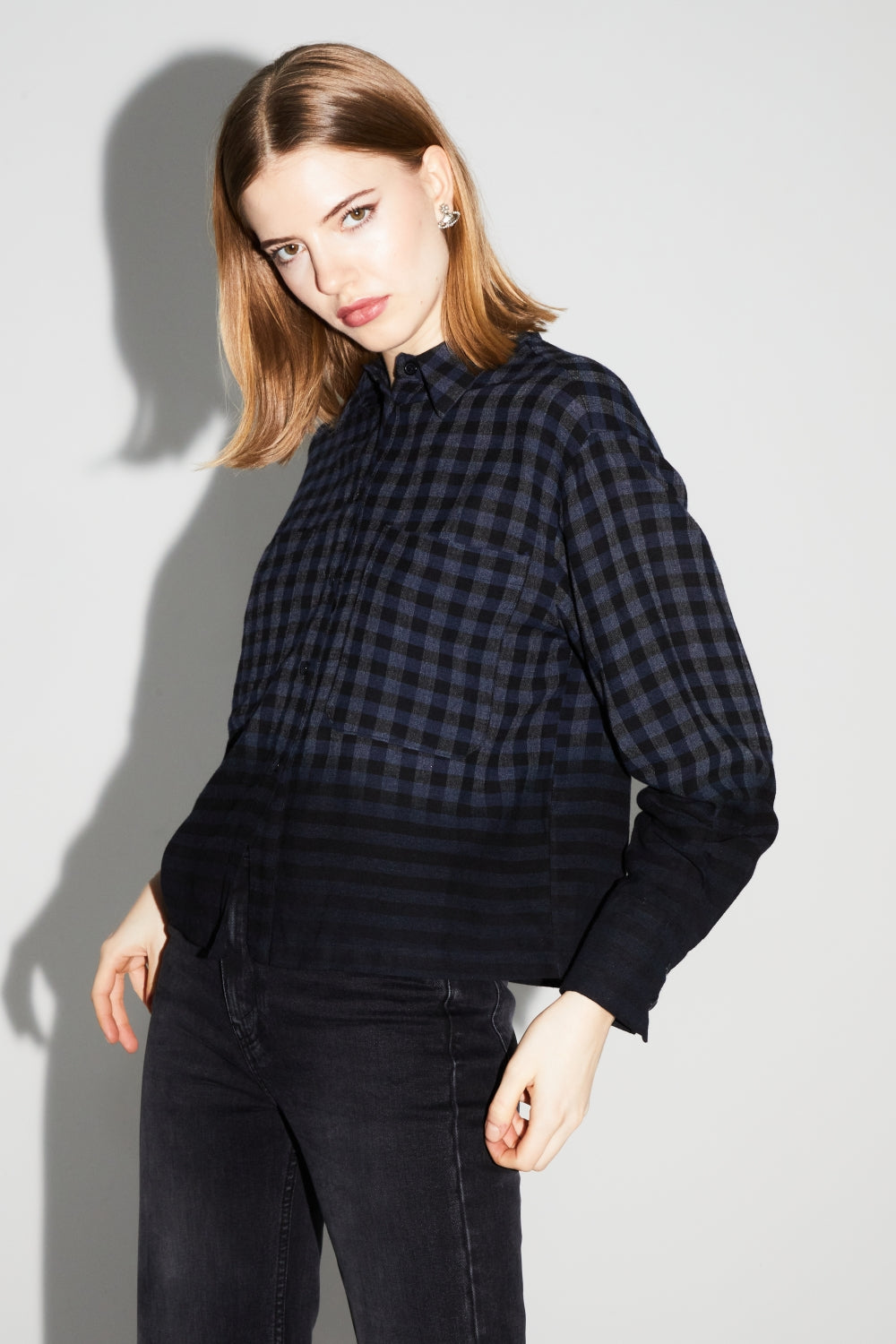 Tilda Gingham Tie And Dye Shirt Made In Italy