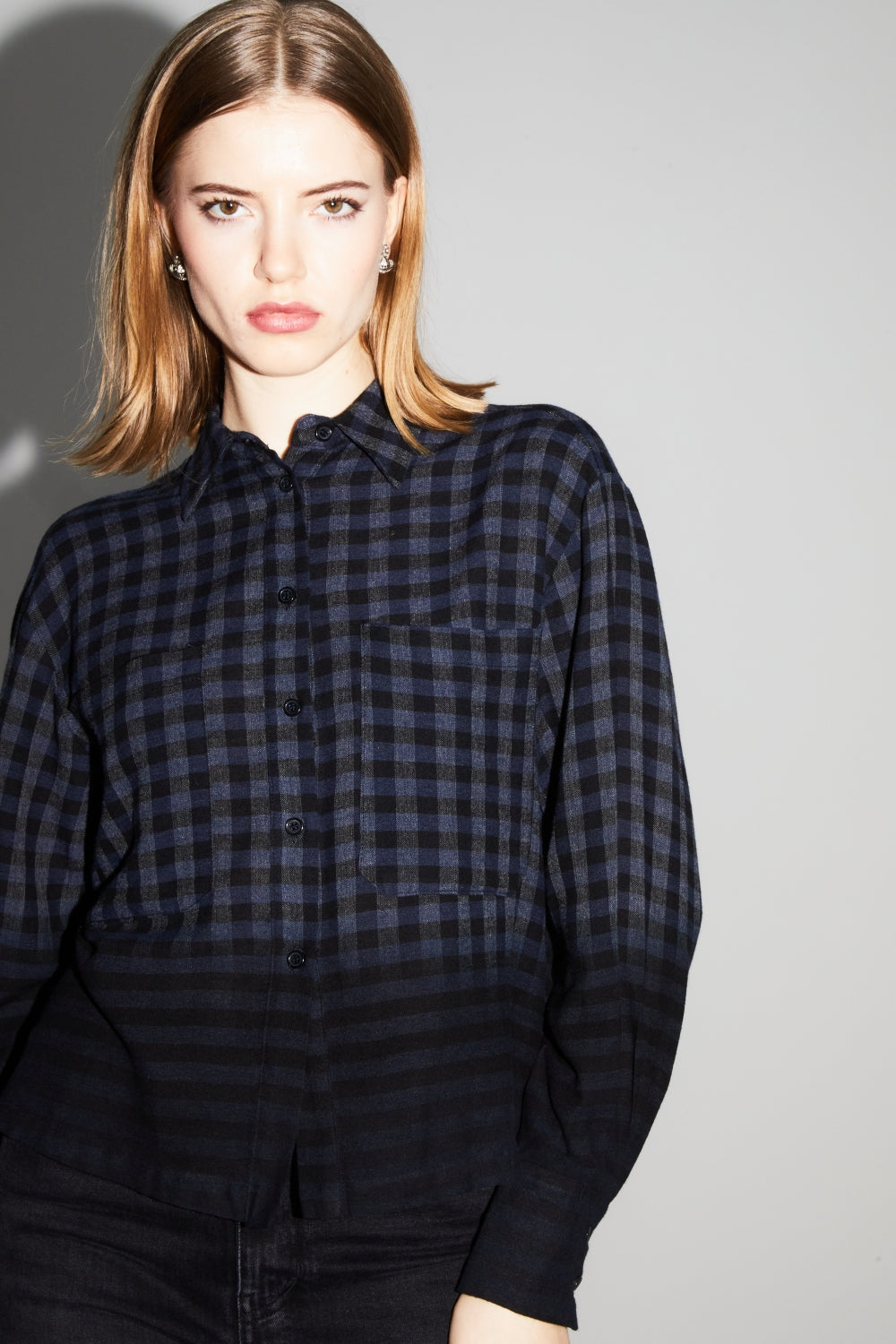 Tilda Gingham Tie And Dye Shirt Made In Italy