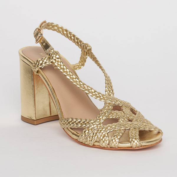 Crown Foil Sandals - Gold