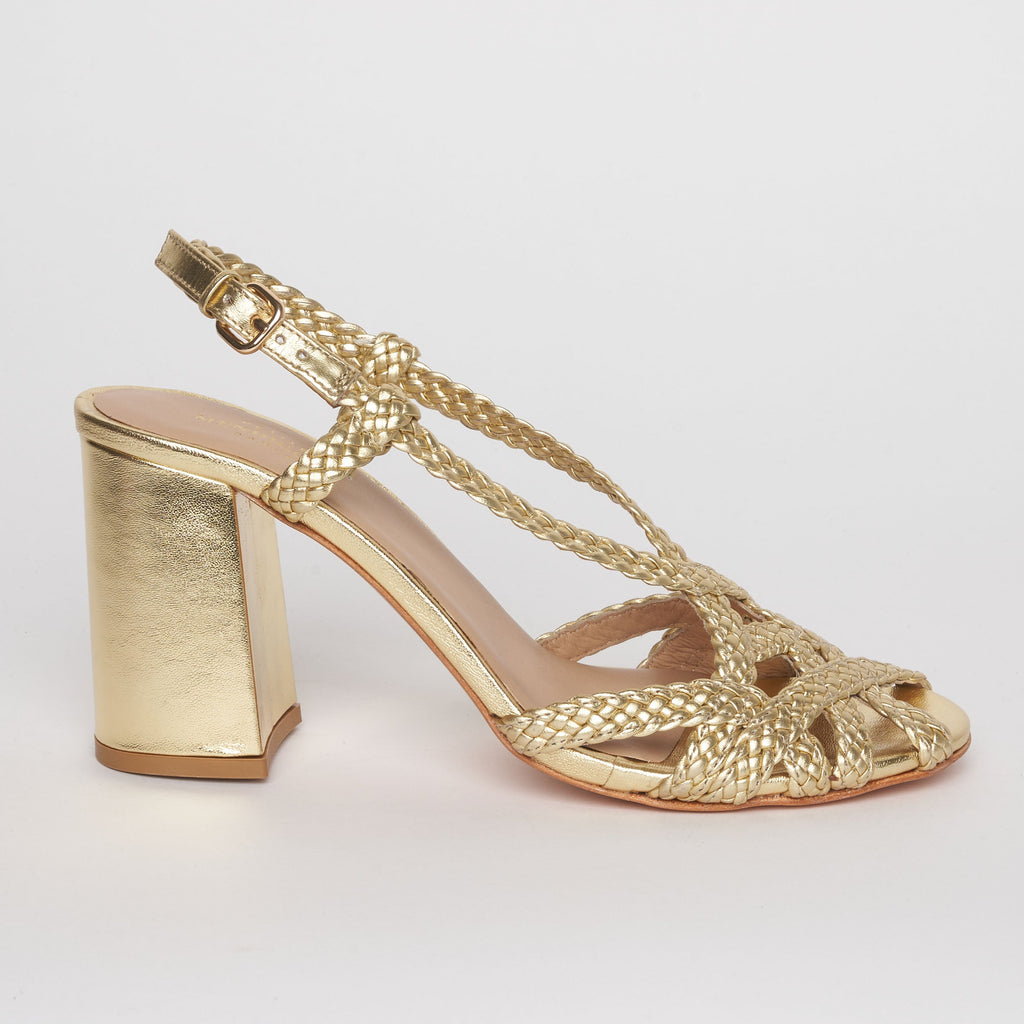 Crown Foil Sandals - Gold