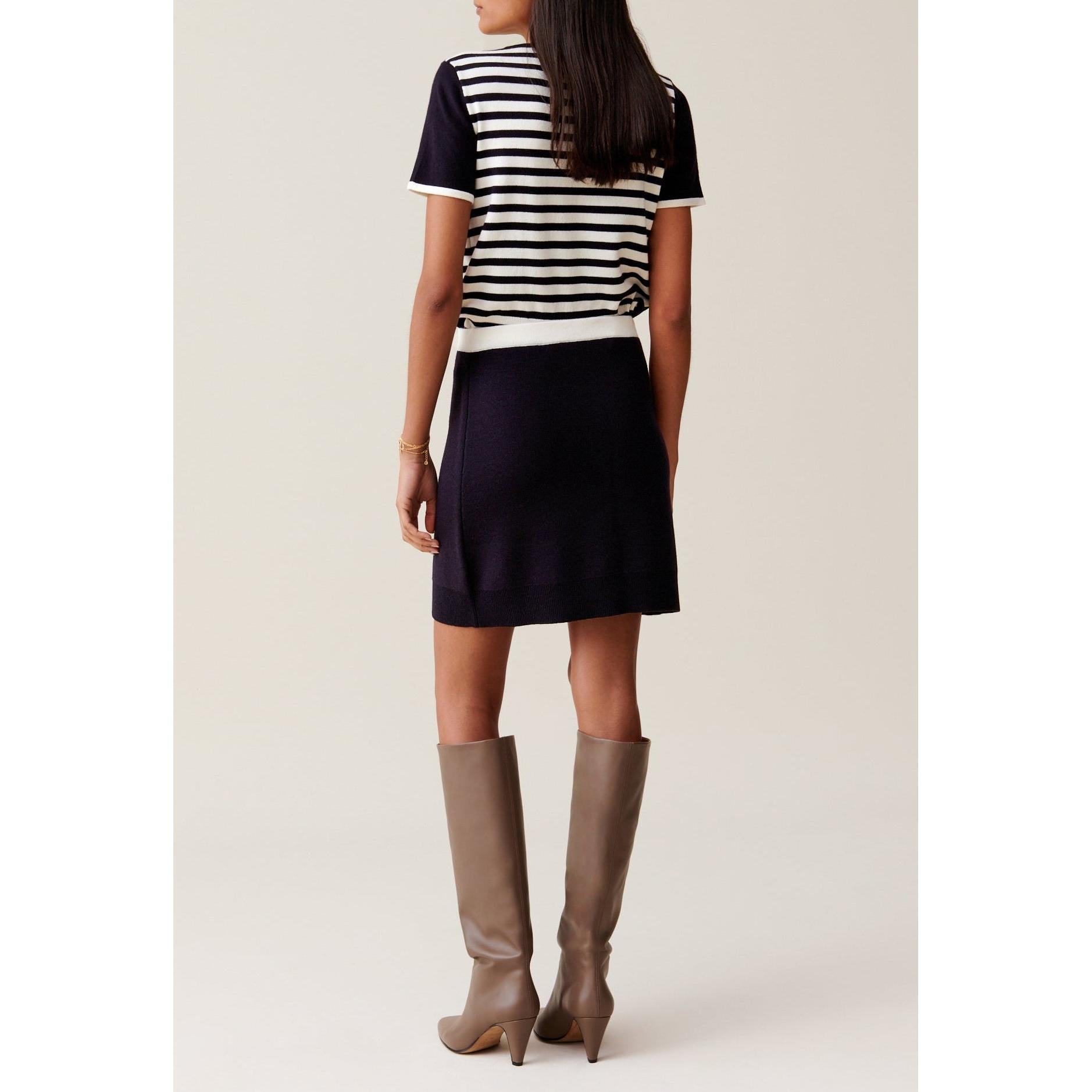 Wool Short Skirt with Elasticated Waistband