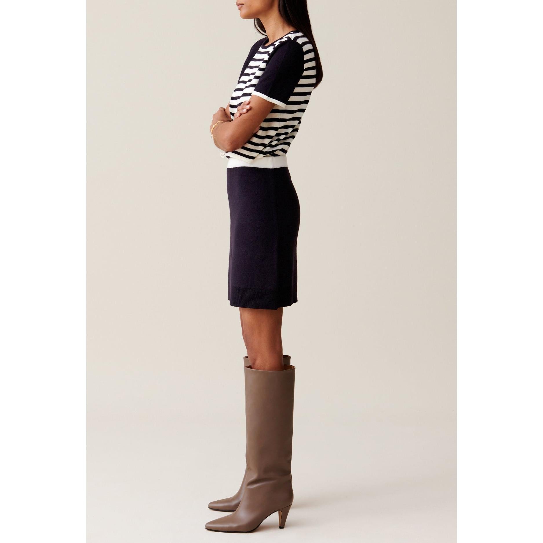 Wool Short Skirt with Elasticated Waistband
