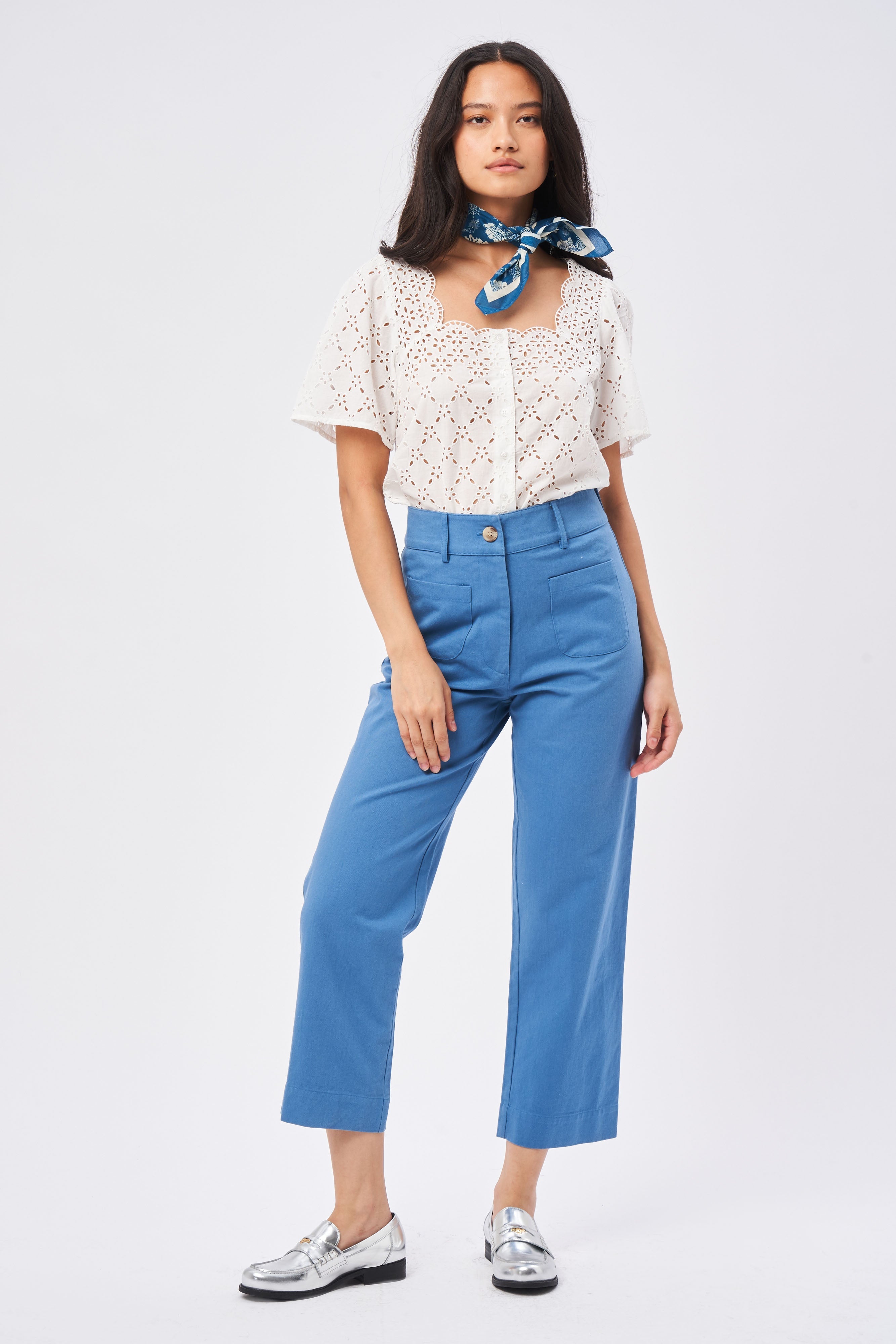 Peneloppe Twill Pants - Dolphin Blue