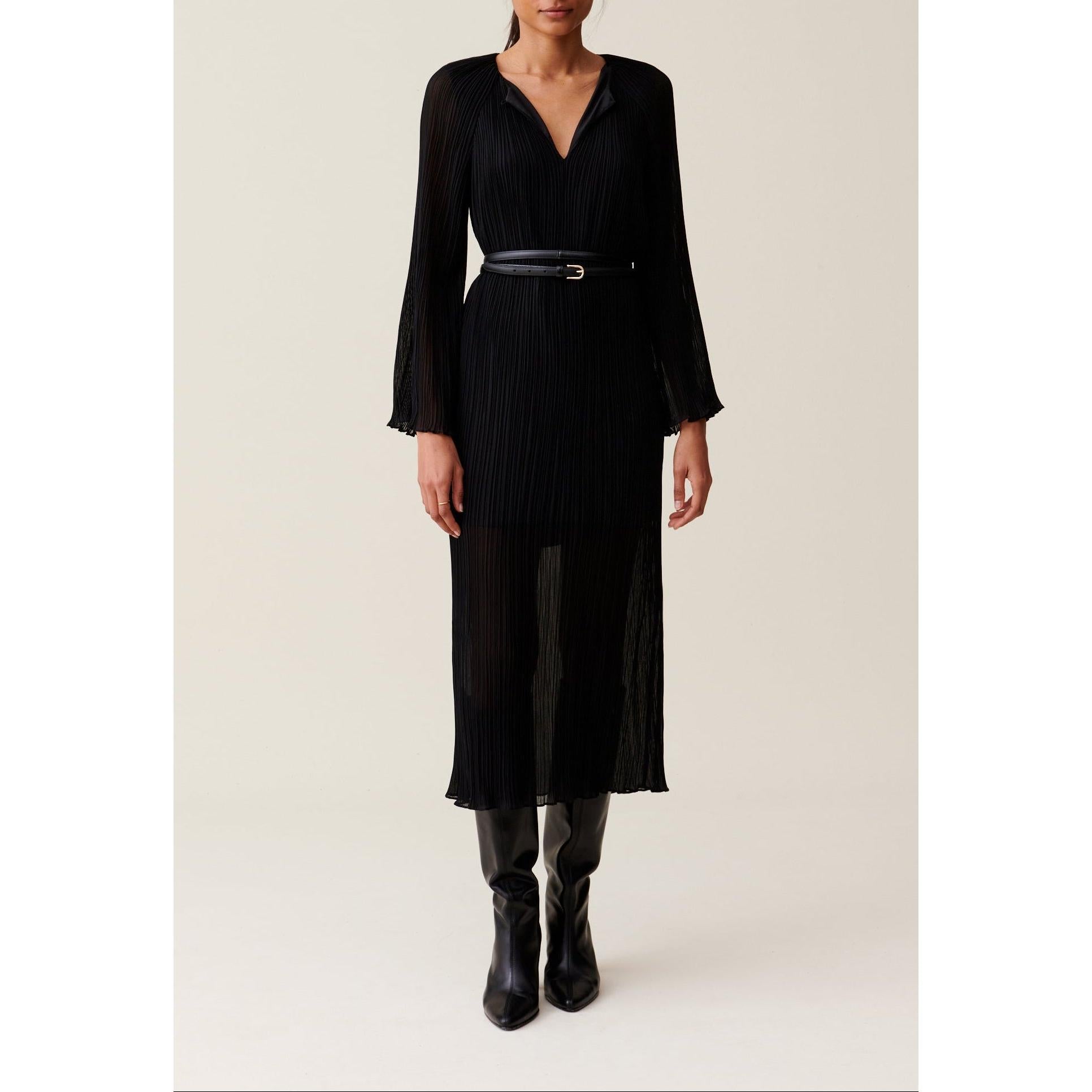 Claudie Pierlot - Sheer Pleated Long Dress