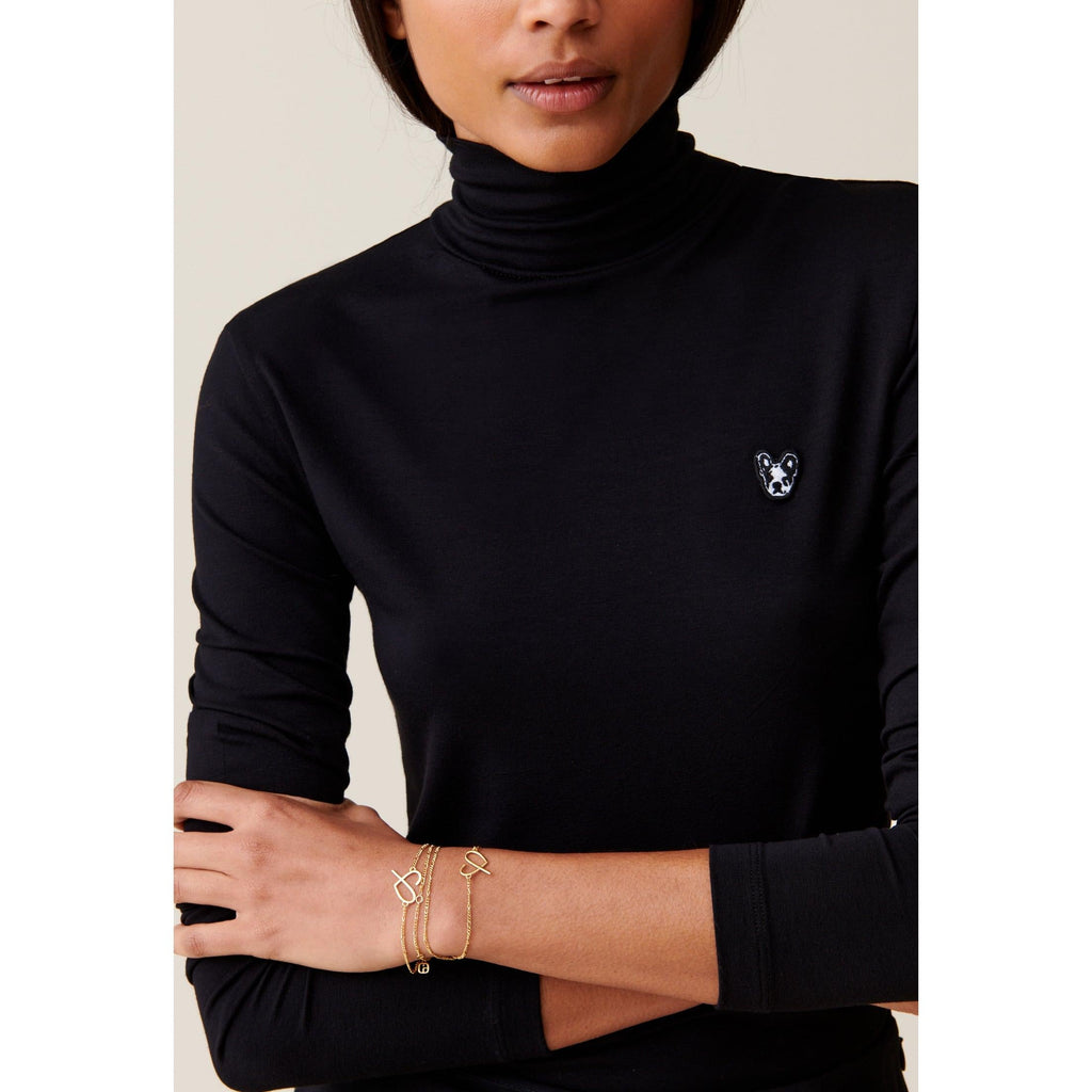 Toto Denim Top with Funnel Neck