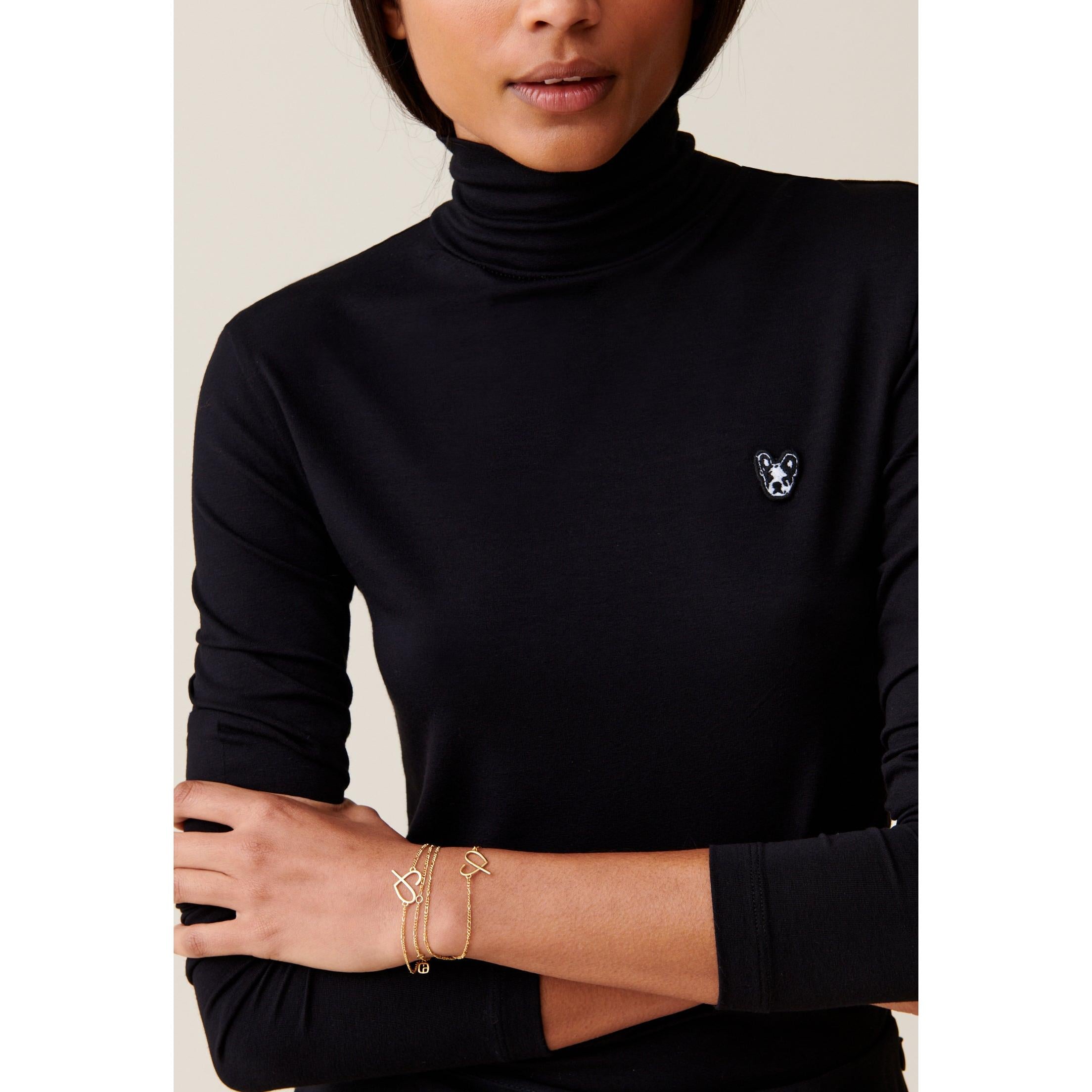 Toto Denim Top with Funnel Neck
