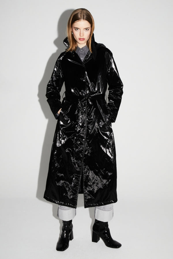Lauren Mercurio trenchcoat Black, fremstillet i Italien - Sort