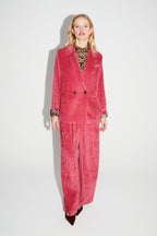 Ema Vintage Velvet Blazer Rosa Rojo Hecho En Italia