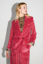 Ema Vintage Velvet Blazer Rosa Rojo Hecho En Italia