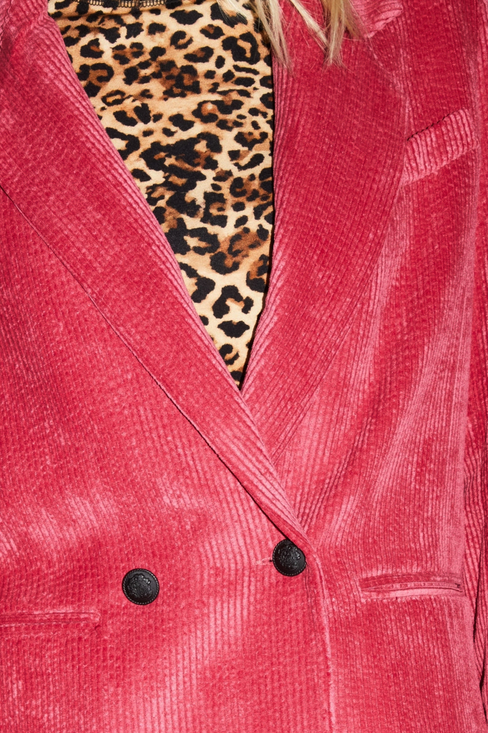 Ema Vintage Velvet Blazer Rosa Rojo Hecho En Italia