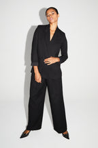 Bright Black Astrid Trousers Made In Italy