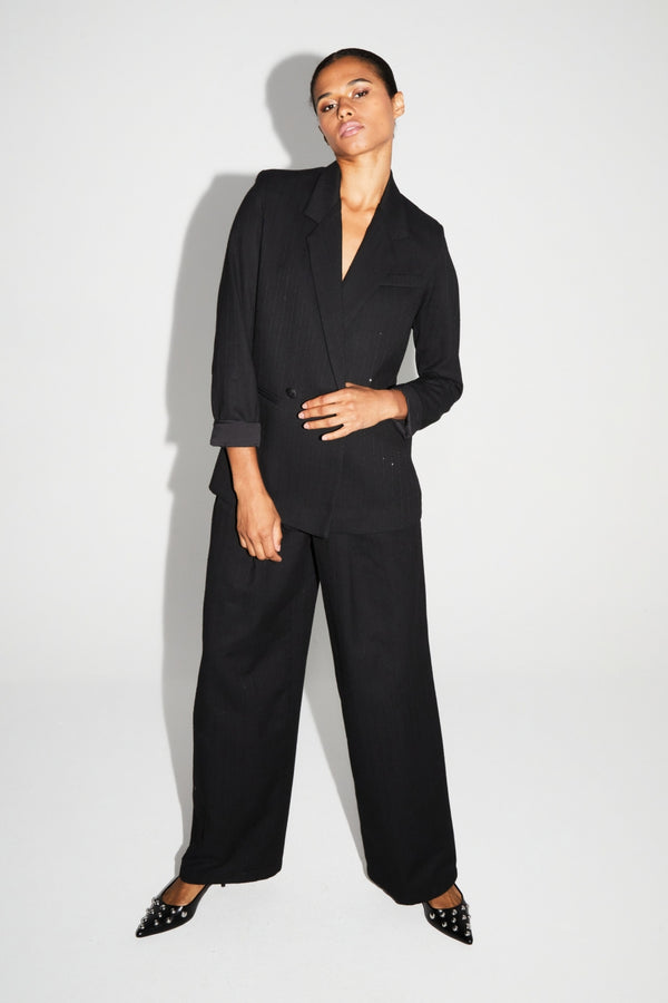 Bright Black Astrid Trousers Made In Italy