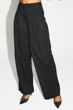Bright Black Astrid Trousers Made In Italy