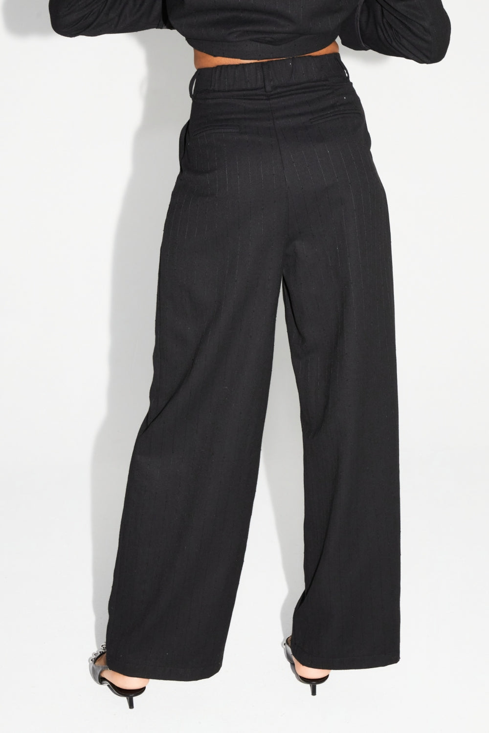 Bright Black Astrid Trousers Made In Italy