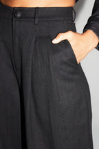 Bright Black Astrid Trousers Made In Italy