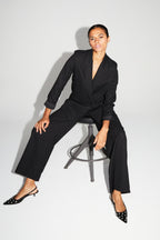 Bright Black Astrid Trousers Made In Italy