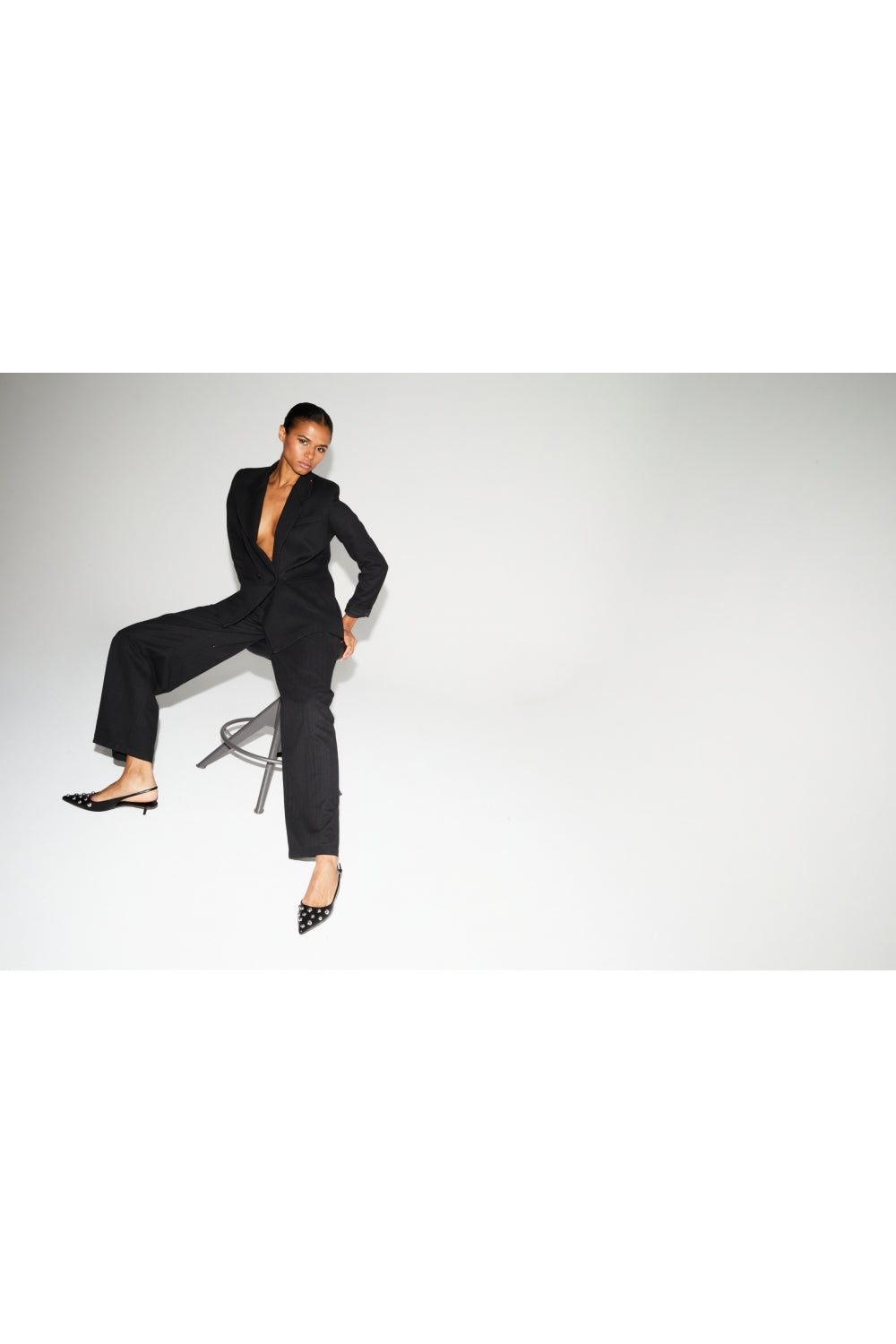 Bright Black Astrid Trousers Made In Italy
