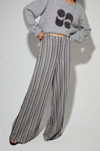 Pantalon Charlie Rayures Silver Fabriqué En Italie