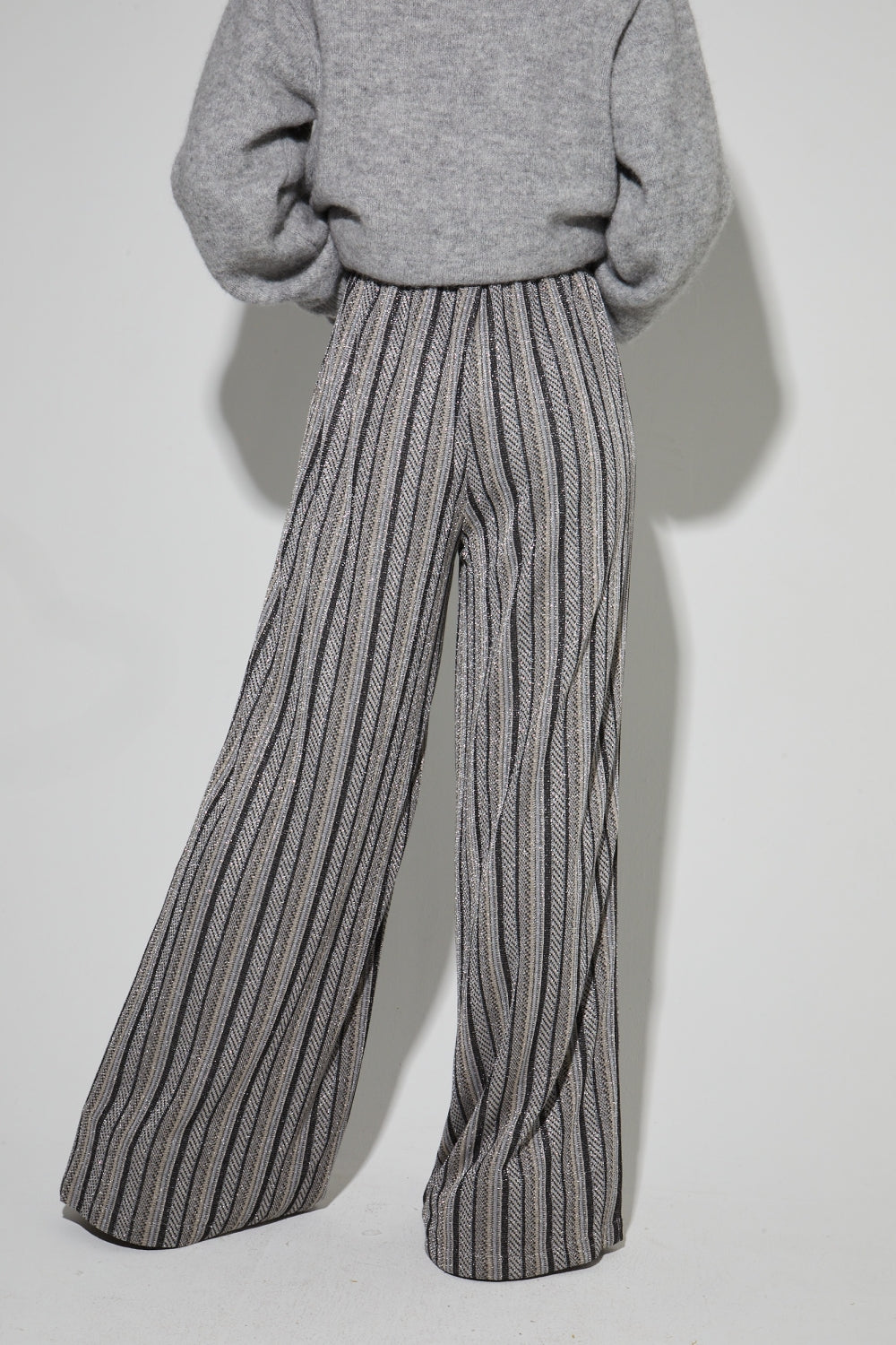 Pantalon Charlie Rayures Silver Fabriqué En Italie