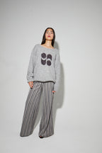 Pantalon Charlie Rayures Silver Fabriqué En Italie