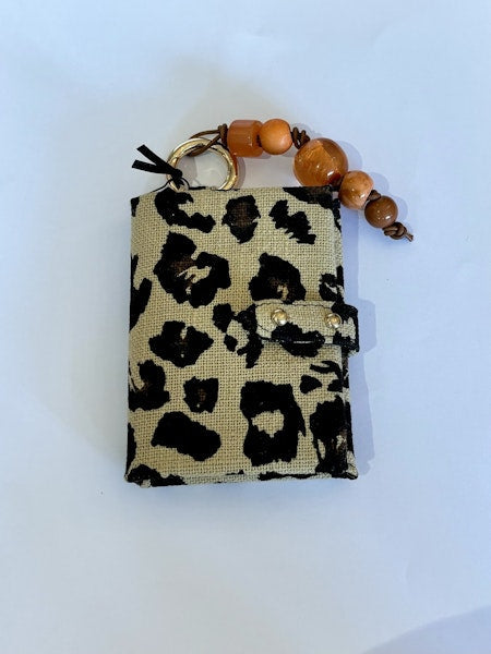 Emile Double Fabric Card Holder - Leopard