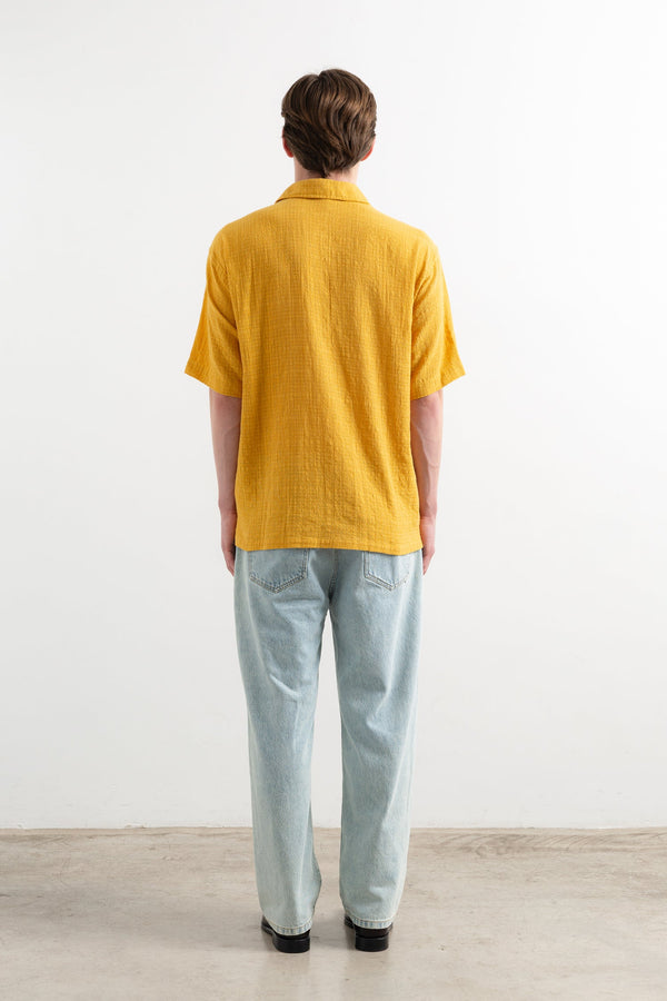 Kortærmet skjorte Straw Land Mustard
