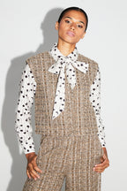 Arielle Tweed Kimolos Sleeveless Jacket Made in Italy