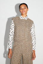 Arielle Tweed Kimolos Sleeveless Jacket Made in Italy