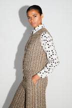 Arielle Tweed Kimolos Sleeveless Jacket Made in Italy