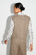 Arielle Tweed Kimolos Sleeveless Jacket Made in Italy