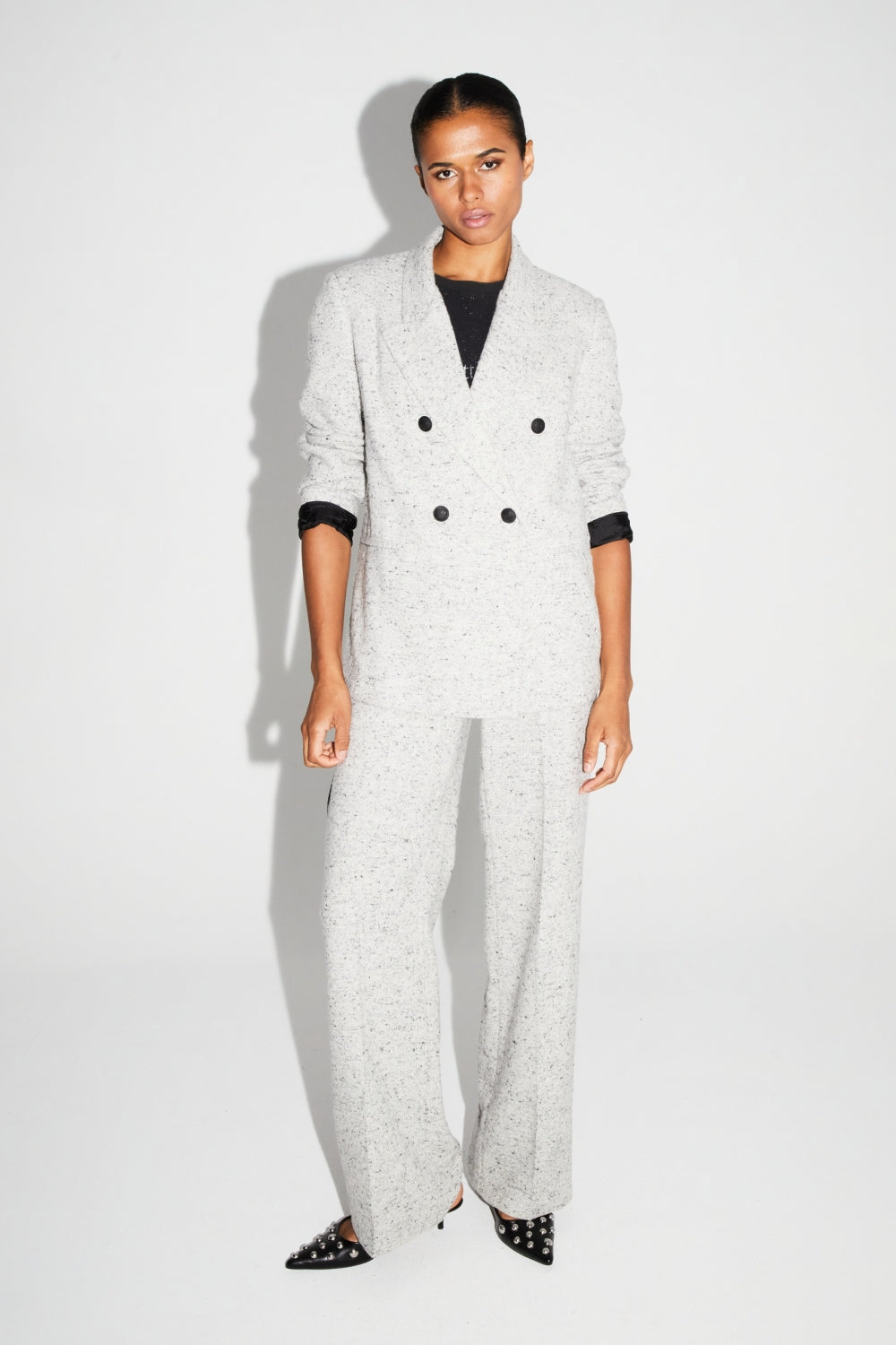 Blazer Ema Laine Granito Fabriqué En Italie - Gris