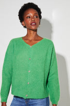 Angelo Baby Alpaca Green Cardigan Made In Italy