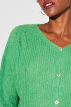 Angelo Baby Alpaca Green Cardigan Made In Italy