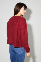 Cardigan Angelo Baby Alpaga Bordeaux Fabriqué En Italie