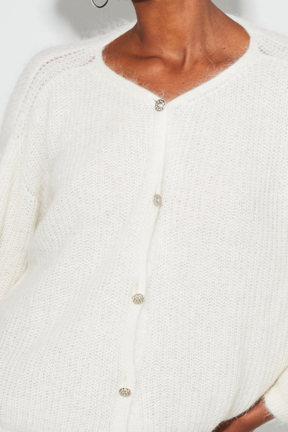 Angelo Cardigan Baby Alpaka Natur Fremstillet i Italien - Hvid
