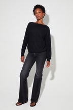 Sweter Romy Baby Alpaga Black Wyprodukowany We Włoszech - Czarny