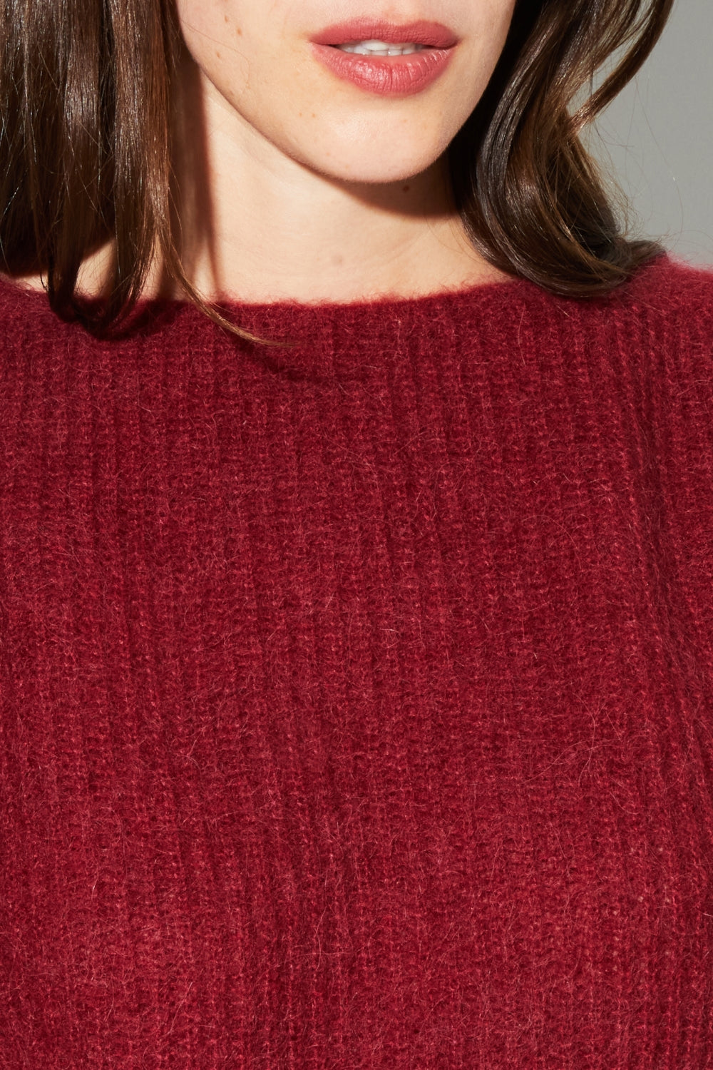 Romy Baby Alpaca Burgundy Knit Made In Italy